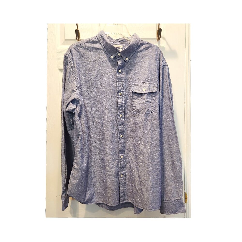 Old Navy Blue Heather Button Down XXL